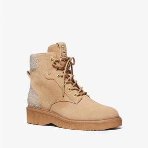 Beautiful Michael Kors suede and rhinestone booties. Gifts but wrong fit.Sz 9.5